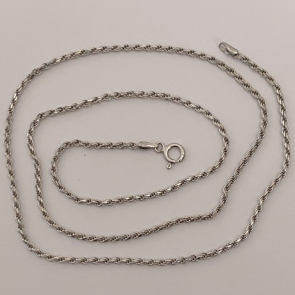 925 silver 19.5” 2mm rope chain necklace 19.5 inches Unisex